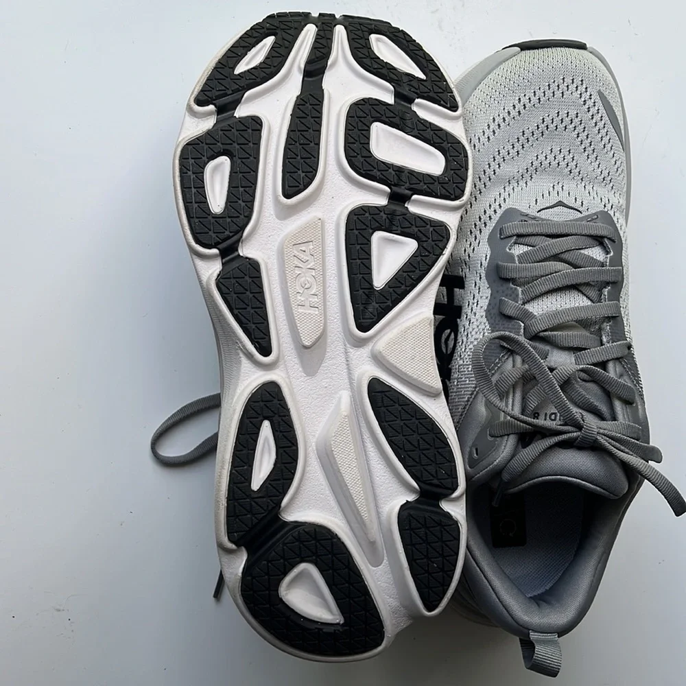 Hoka One One Bondi 8 Wide - NWT - 7.5 EE - Sharkskin/Harbor Mist - Picture 9 of 12
